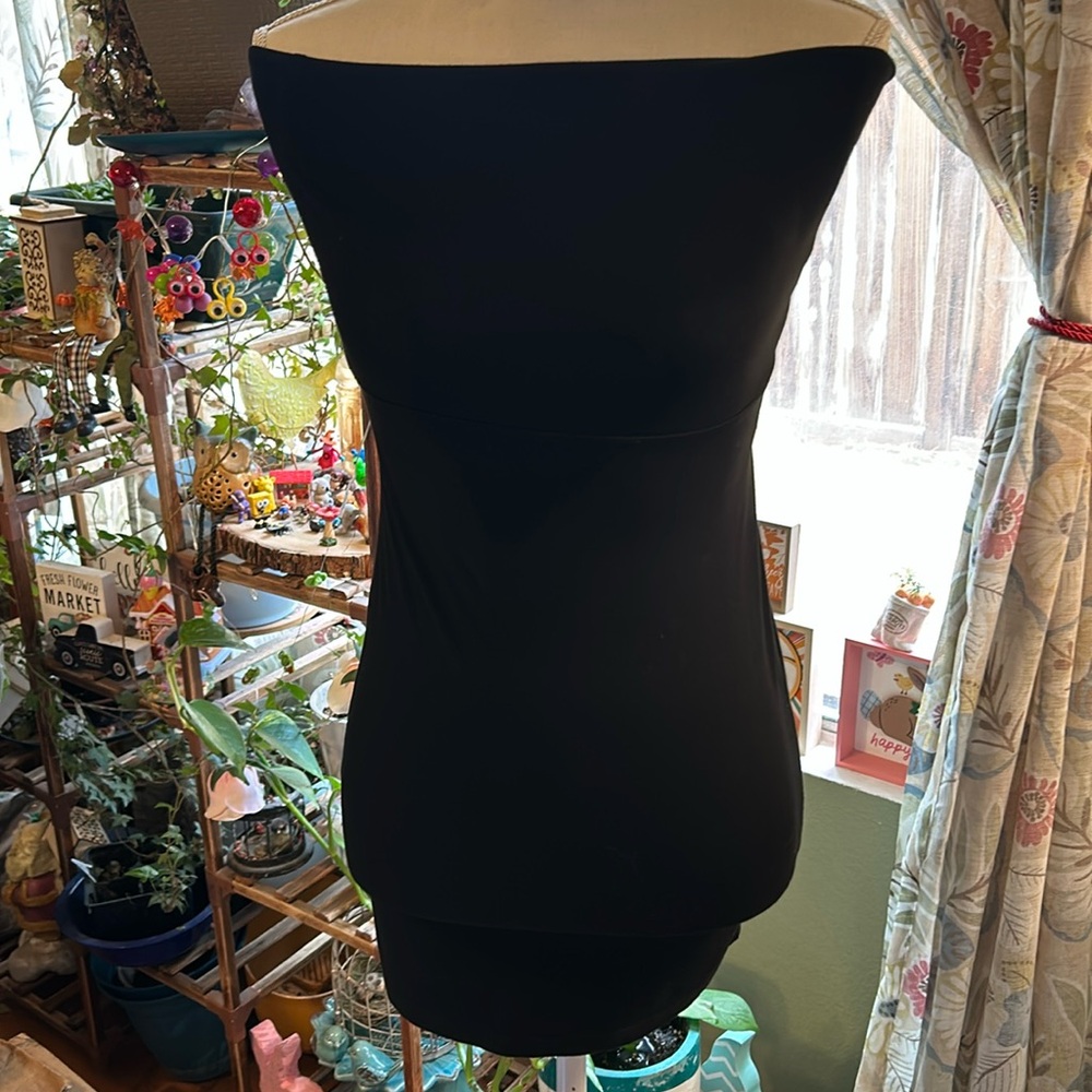SHEIN Moosta Women’s Black Strapless Mini Short Dress Small Petite NWOT
